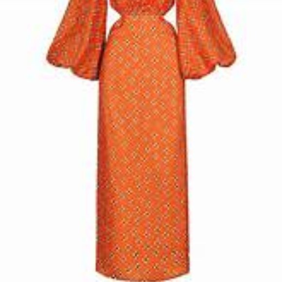Johanna Ortiz Printed linen flared sleeve midi dress - Picture 4 of 8